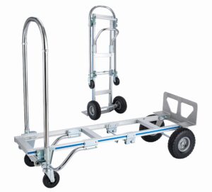 smarketbuy convertible hand truck 1000 lbs weight capacity 2 in 1 heavy duty hand truck durable aluminum and steel construction with nose plate 4 wheels hand truck dolly