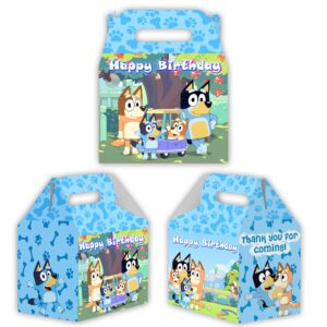 blue dog gable candy box - 12pack - size 4.4 x4.5 x3in (happy birthday, blue)