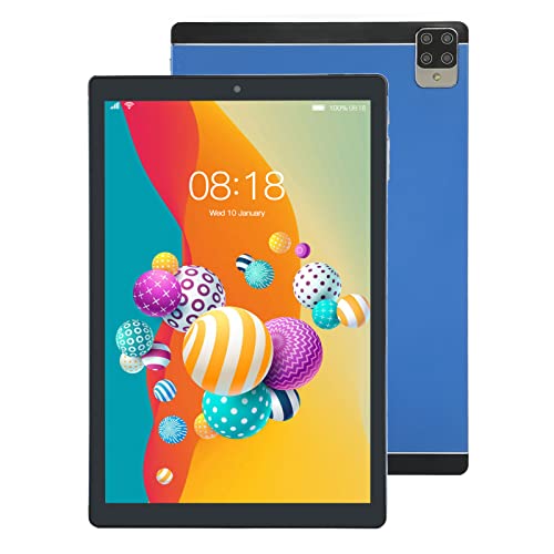 ASHATA 128GB Tablet, 10.1 Inch Blue 6GB 128GB 10 Core CPU 8800mAh Dual Band 5G WiFi Type C MT6592 10.1 Inch Tablet Lasting Battery, Compact, Slim Design, Sturdy Metal Frame