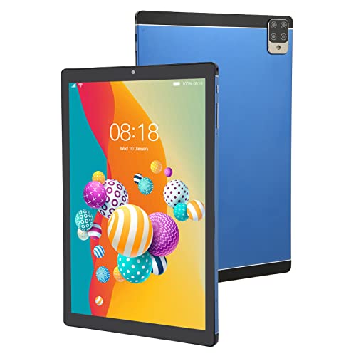 ASHATA 128GB Tablet, 10.1 Inch Blue 6GB 128GB 10 Core CPU 8800mAh Dual Band 5G WiFi Type C MT6592 10.1 Inch Tablet Lasting Battery, Compact, Slim Design, Sturdy Metal Frame