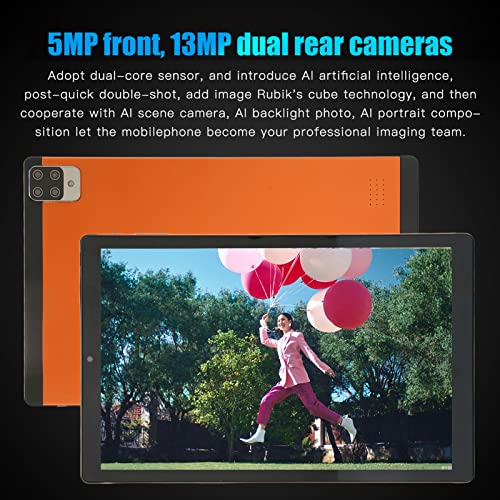 10.1 Inch Tablet, 1920x1080 IPS HD Tablet 6GB 128GB 100-240V Orange for Play Games for 11.0 (US Plug)