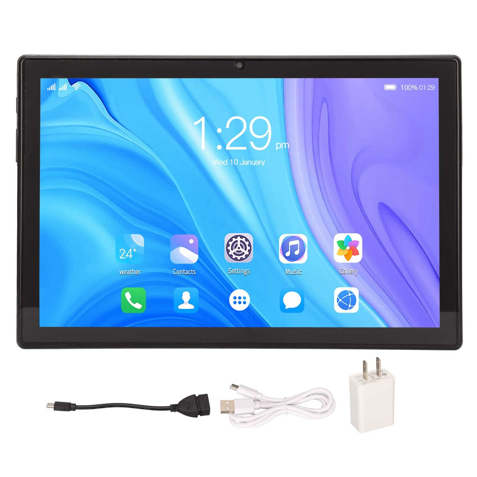 Heayzoki 10 Inch HD Tablet, 6GB 128GB Calling Tablet, IPS HD Touchscreen Blue Callable Tablet, Octa Core Processor, 2.4G 5G Dual Band WiFi