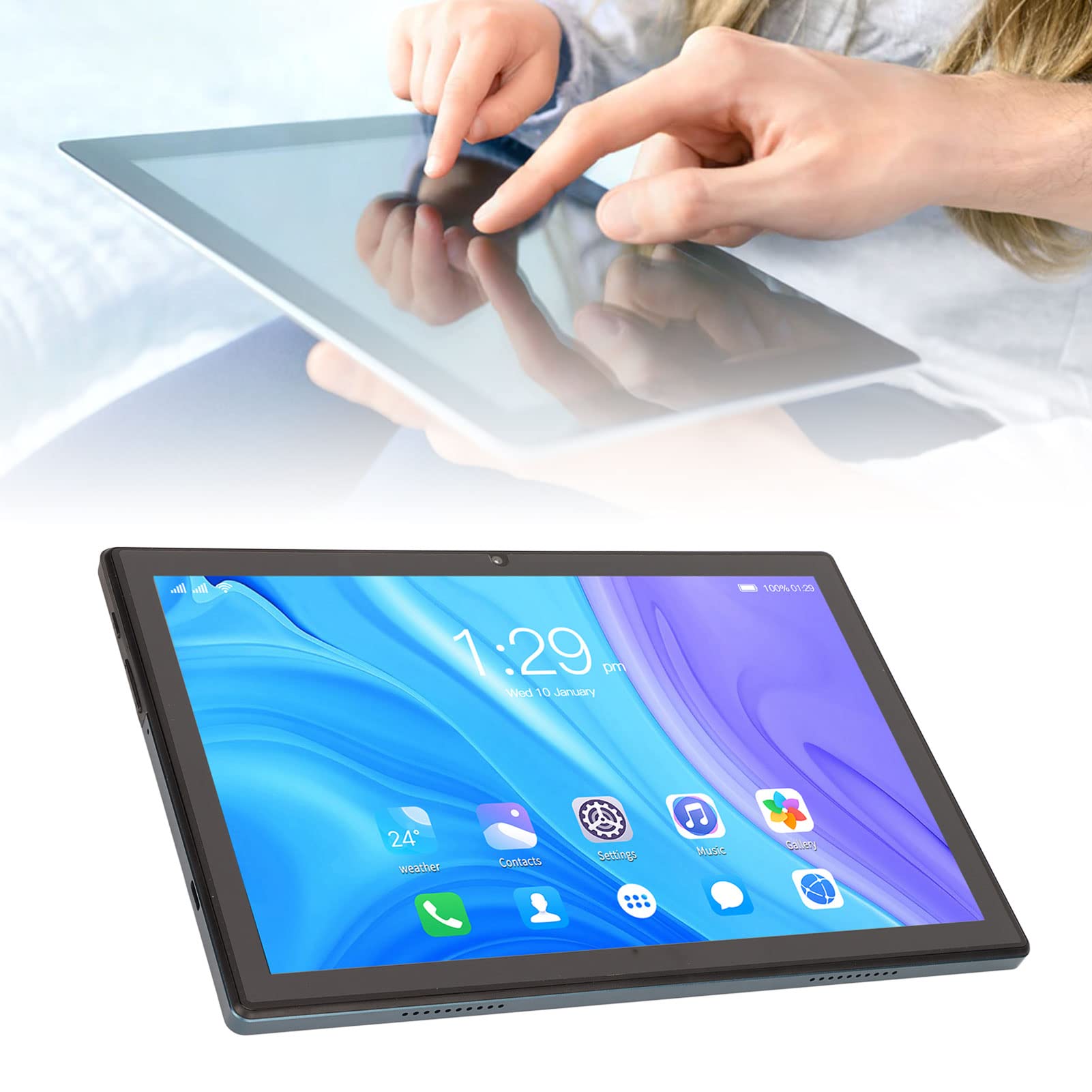 Heayzoki 10 Inch HD Tablet, 6GB 128GB Calling Tablet, IPS HD Touchscreen Blue Callable Tablet, Octa Core Processor, 2.4G 5G Dual Band WiFi