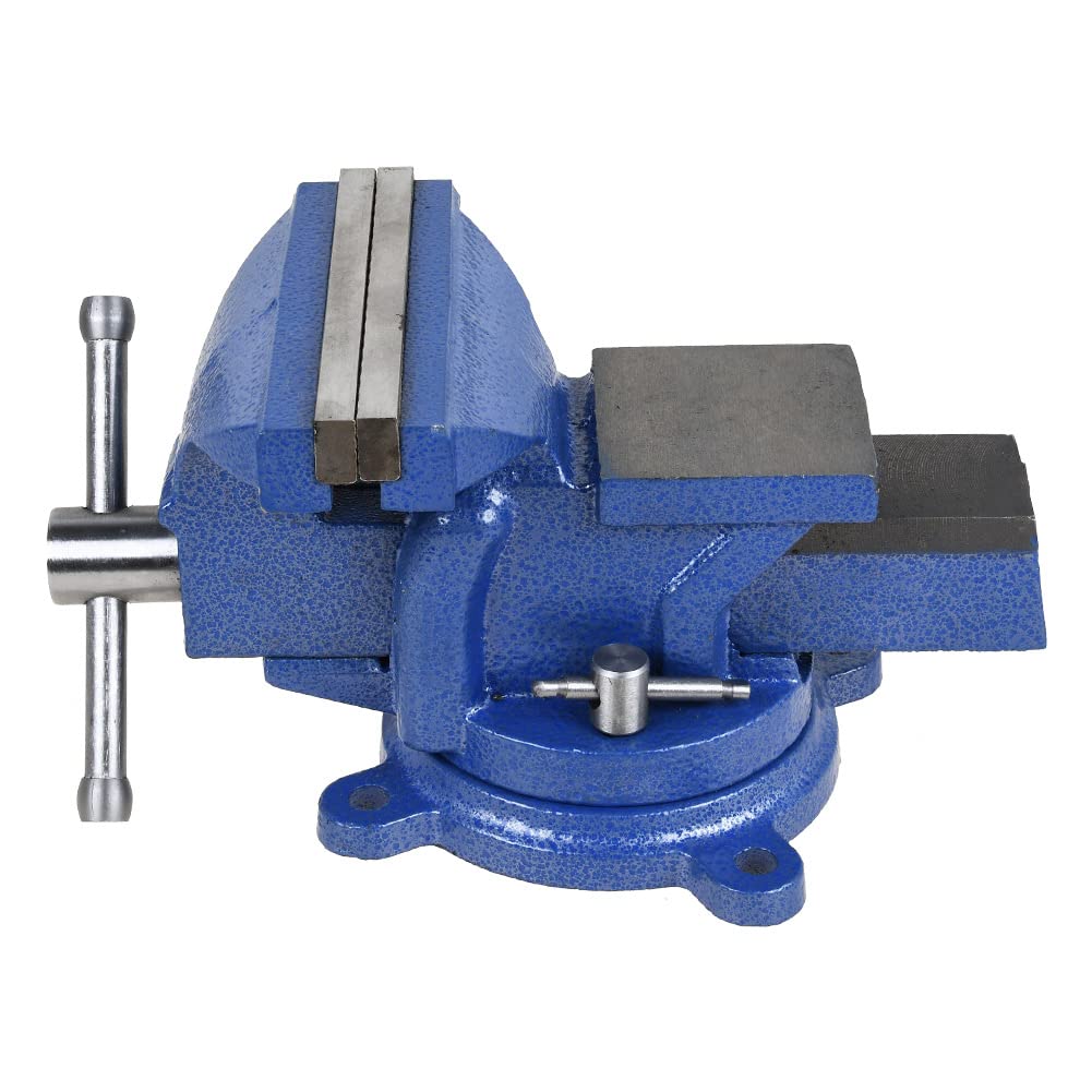 5" Heavy Duty Bench Vise with Anvil Swivel Table Top Clamp Locking Base