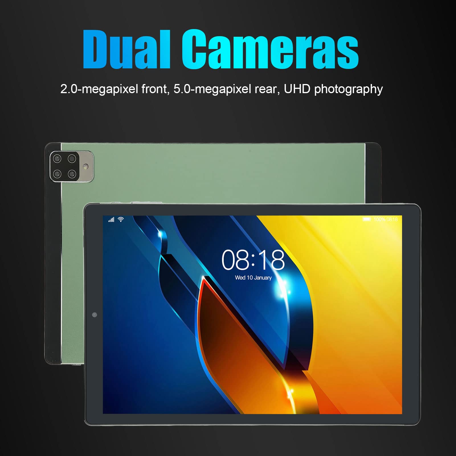 10.1in Tablet, 5G WiFi 6GB 128GB Tablet, 8800mAh 1960x1080 200W Front 500w Rear HD Camera, 10 Core CPU Processor, for 12