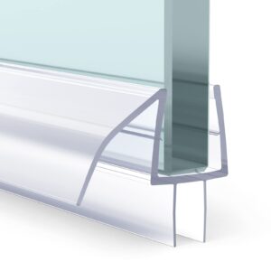 amazerbath shower door bottom seal, 3 section segmented installation frameless glass shower door seal strip - suitable for 3/8 inch glass, 47.25 inch(15.75 inch * 3)
