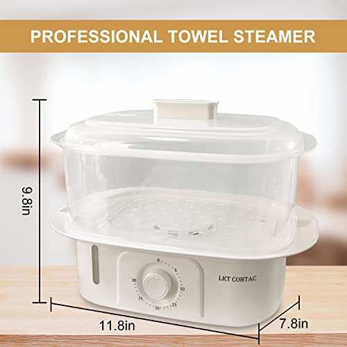 LKT COBTAC Towel Steamer,Portable Hot Towel Steamer,Small Towel Steamer with Quickly Heating in 10 Mins,Towel Steamer with Auto Off Timer,Large Capacity Towel Steamers