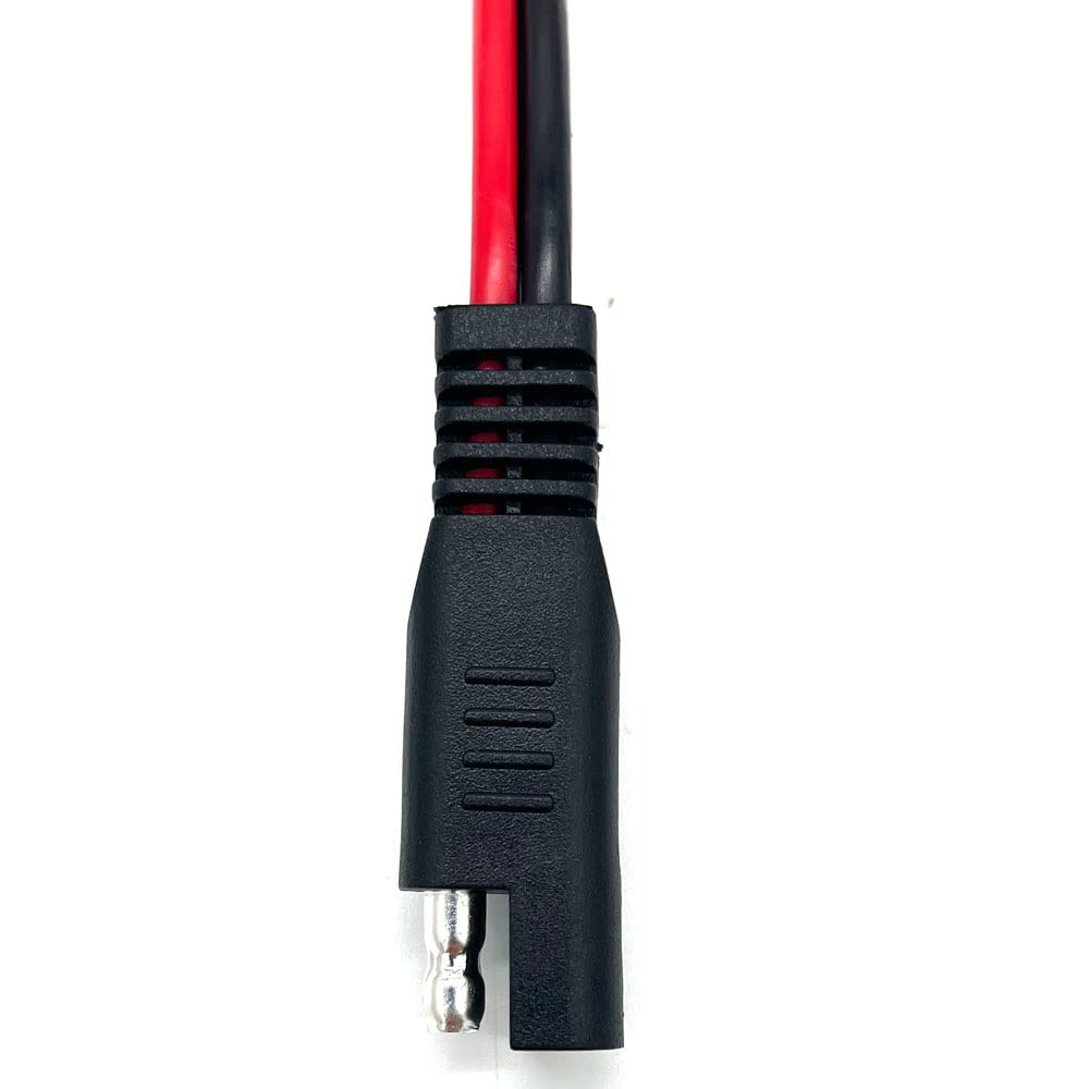 SAE Y Splitter Adapter Cable SAE 1 to 2 SAE DC Power Automotive Extension Cable 2 Pin Quick Connect Disconnect Plug SAE Connector 10AwG Wire for Solar Panel Charging(40cm-Red Black)