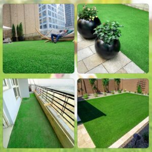 LOOBANI Realistic Artificial Grass Rug Indoor Outdoor, Dog Grass Mat with Drainage Holes and Replacement Artificial Grass Turf, Suitable for Garden Lawn Landscape Balcony Decoration- 3 Feet x 5 Feet