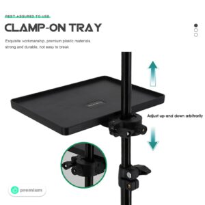 HEALLILY 1pc Mic Rack Stand Tray Adjustable Clamp-On Rack Tray Holder Universal Mic Microphone Stand Tray for Live Streaming Karaoke Concert