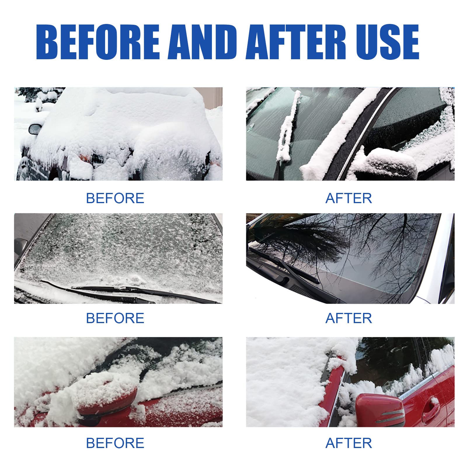 Car Windshield De-icer Snow Melting Spray Deicing Agent Fast Ice Melting Spray Defrosting Anti Frost Spray Windows Mirrors and Wipers 3.35 oz Aerosol, 60ml