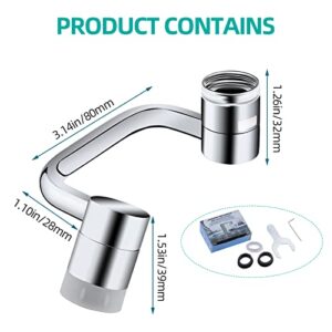 1080° Rotating Universal Faucet Extender with 2 Modes，Wide Range Angle Splash Filter Faucet Aerator, Multifunctional Robotic Arm for Hair/Face and Gargle Portable Washing