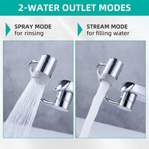 1080° Rotating Universal Faucet Extender with 2 Modes，Wide Range Angle Splash Filter Faucet Aerator, Multifunctional Robotic Arm for Hair/Face and Gargle Portable Washing