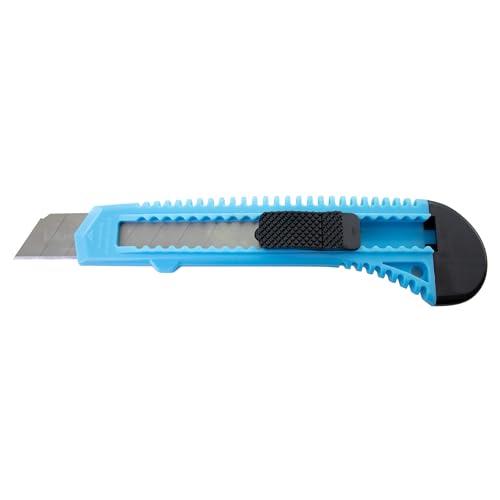MotoProducts 100 Sky Blue Retractable Utility Knife Wholesale 6 inch Manual Lock Bulk Box Cutter Snap Off Blade