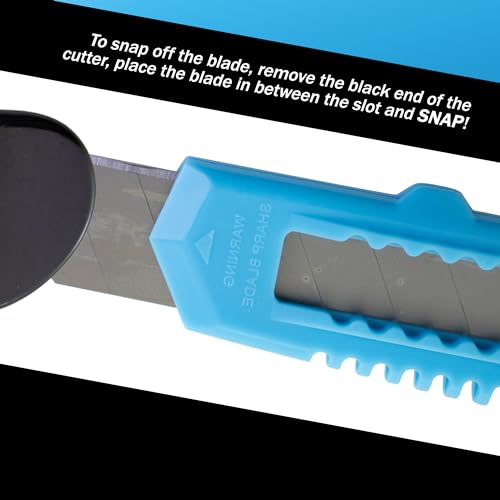 MotoProducts 100 Sky Blue Retractable Utility Knife Wholesale 6 inch Manual Lock Bulk Box Cutter Snap Off Blade