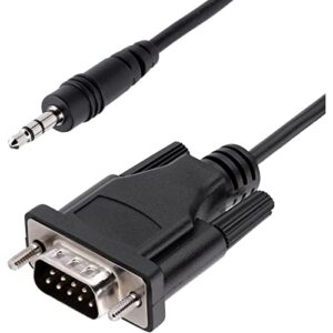 startech.com 3ft (1m) db9 to 3.5mm serial cable for serial device configuration, rs232 db9 male to 3.5mm cable for calibrating projectors, digital signage, tvs via audio jack (9m351m-rs232-cable)