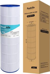 poolzilla 1 pack pool filter cartridge replacement for jandy cs200, pjancs200, r0462400, unicel c-8418, filbur fc-0823, aladdin 35002, 200 | premium pool filtration