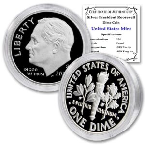 2022 s american silver proof dime coin (in capsule) with certificate of authenticity 10¢ seller proof