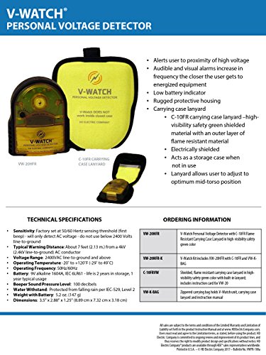 Greenlee HD Electric VW-20H V-Watch Personal Voltage Detector (Renewed)