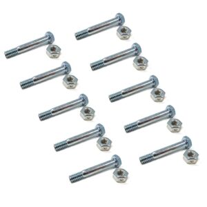 the rop shop | pack of 10 - shear pin bolt & nut for stiga 1812-9005-01, 1812900501 snow blower