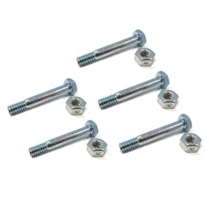 the rop shop | pack of 5 - shear pin bolt & nut for john deere snowblower pc2569, pc2570 24"