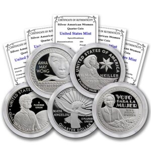 2022 S Set of (5) Limited Edition American Women Silver Proof Quarter Coins (in Capsule) with Certificate of Authenticity 25¢ Seller Proof