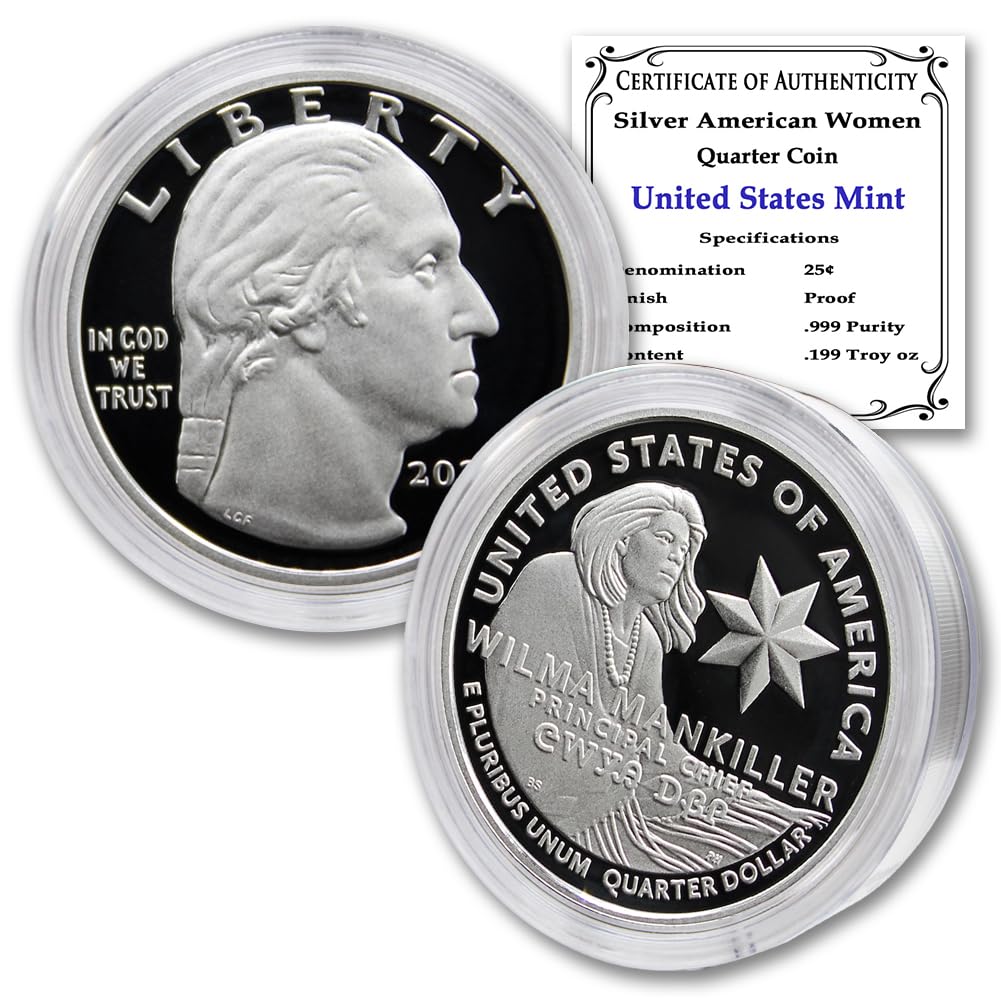 2022 S Set of (5) Limited Edition American Women Silver Proof Quarter Coins (in Capsule) with Certificate of Authenticity 25¢ Seller Proof