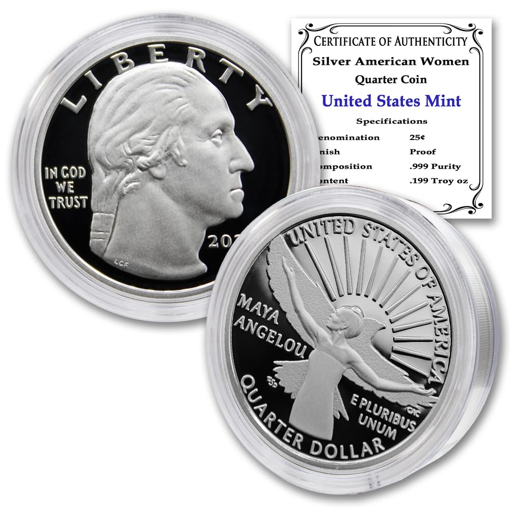 2022 S Set of (5) Limited Edition American Women Silver Proof Quarter Coins (in Capsule) with Certificate of Authenticity 25¢ Seller Proof