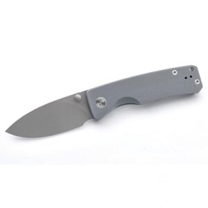 m miguron knives pelora folding knife 3.25" dark grey pvd 14c28n blade grey g10 handle pocket knife mgr-804gn