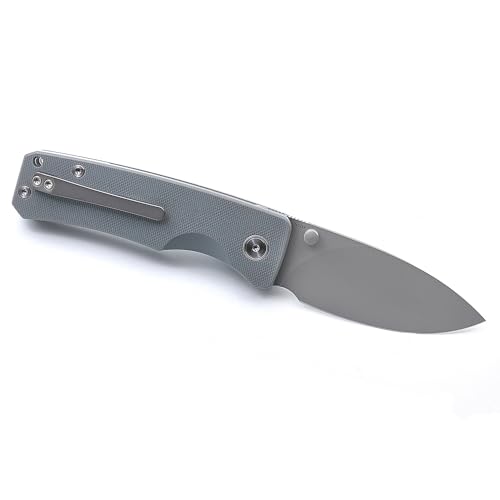 M Miguron knives Pelora Folding Knife 3.25" Dark Grey PVD 14C28N Blade Grey G10 Handle Pocket Knife MGR-804GN