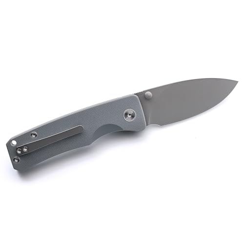 M Miguron knives Pelora Folding Knife 3.25" Dark Grey PVD 14C28N Blade Grey G10 Handle Pocket Knife MGR-804GN