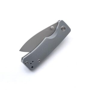 M Miguron knives Pelora Folding Knife 3.25" Dark Grey PVD 14C28N Blade Grey G10 Handle Pocket Knife MGR-804GN