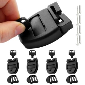 zomofew 4 sets spa hot tub cover clips latch replacement kit,hot tub cover latches clip lock for cover straps with keys,hardware accessories for spa cover straps (black)