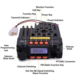 QYT KT-8900 20W Dual Band Mini Car Radio Mobile Transceiver, Dual Standby VHF/UHF Mobile Radio GMRS Repeater NOAA Weather Long Range Two-Way Radios + Free Programming Cable and CD…