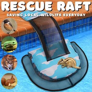 Rescue Raft Animal Saving Escape Ramp for Swimming Pool, Critter and Frog Saver, Pool Escape Ramp, Pool Floating Pad for Swimming Pool, Friendly Cloud Design (2 Pack)