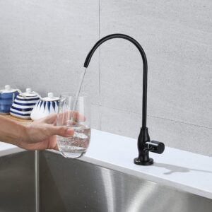 GULICA Commercial Water Filtration Faucet, Drinking Water Dispenser, Matte Black, Lead-Free Solid Brass and Ceramic Cartridge