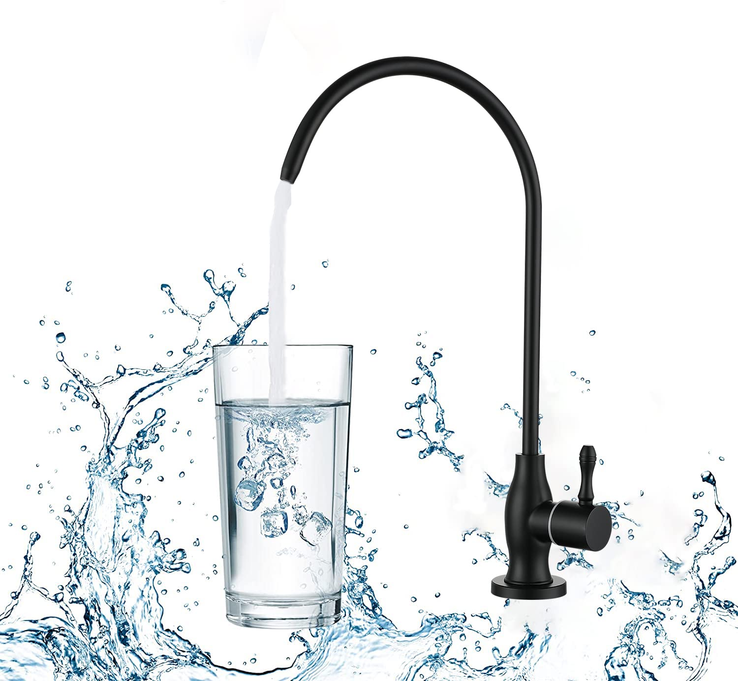 GULICA Commercial Water Filtration Faucet, Drinking Water Dispenser, Matte Black, Lead-Free Solid Brass and Ceramic Cartridge