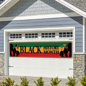 Happy Black History Month Banner for Fence African American Decoration Yard Garage Black Red Yellow Party Decorations Black Girl Holiday Deocr and Supplies