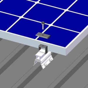 MageBracket RL Mid Clamp Mounting Kits for R-Panel Trapezoidal Metal Roof Solar Panel Module Mounting Racking Installation