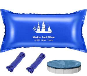 pool pillows for above ground pools | 4 x 8 ft pool cover air pillows closing winter kit | ultra thick & cold resistant 0.4mm pvc for winterizing | included 2x16.5ft rope