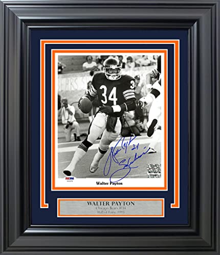 Walter Payton Autographed Framed 8x10 Photo Chicago Bears "Sweetness" PSA/DNA Stock #209466 - Autographed NFL Photos