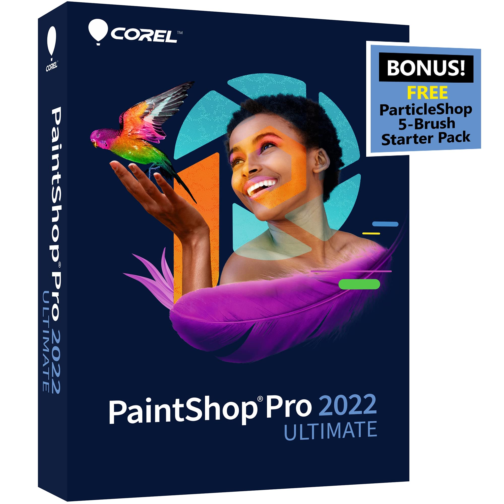 [Old Version] Corel PaintShop Pro 2022 Ultimate | Photo Editing & Graphic Design Software + Creative Bundle | Amazon Exclusive ParticleShop Starter Pack [PC Disc]