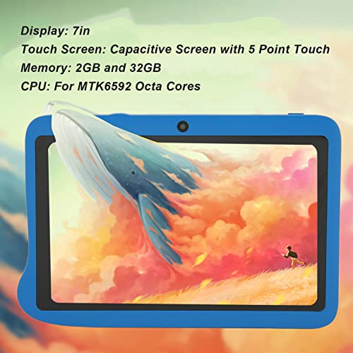 Leftwei Kids Tablet, 2GB RAM 32GB ROM 7 Inch LCD HD Tablet Dual Camera US Plug 100‑240V (US Plug)