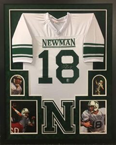 peyton manning newman high school autograph signed custom framed jersey 4 picture suede matted manning holo