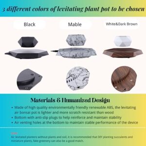 MOOCCI Floating Plant Pot Magnetic Levitating Plant Pot for Succulents, Air Bonsai and Fake Flowers and Plants, Unique Decor for Home, Office and Desk (Brown)