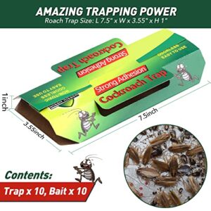 Roach Traps, Cockroach Killer Indoor Home, Sticky Glue Traps for Bugs Insects-10 Pcs