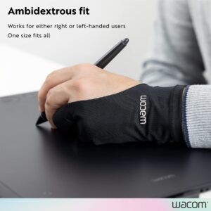 Wacom Cintiq Adjustable Stand & Drawing Glove, Two-Finger Artist Glove for Drawing Tablet Pen Display, 90% Recycled Material, eco-Friendly, one-Size (1 Pack)