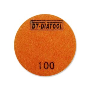 DT-DIATOOL Concrete Polishing Pads 3 inch/80mm for Concrete, Cement and Terrazzo Floors Processing, Repairing and Renovating, Dry or Wet Use Diamond Grinding Pads Grit 100 3pcs