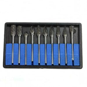 10pcs tungsten carbide rotary burr set, carbide drill bits，rotary carving bits with 1/8” shank for diy, woodworking, engraving, metal carving, drilling, polishing
