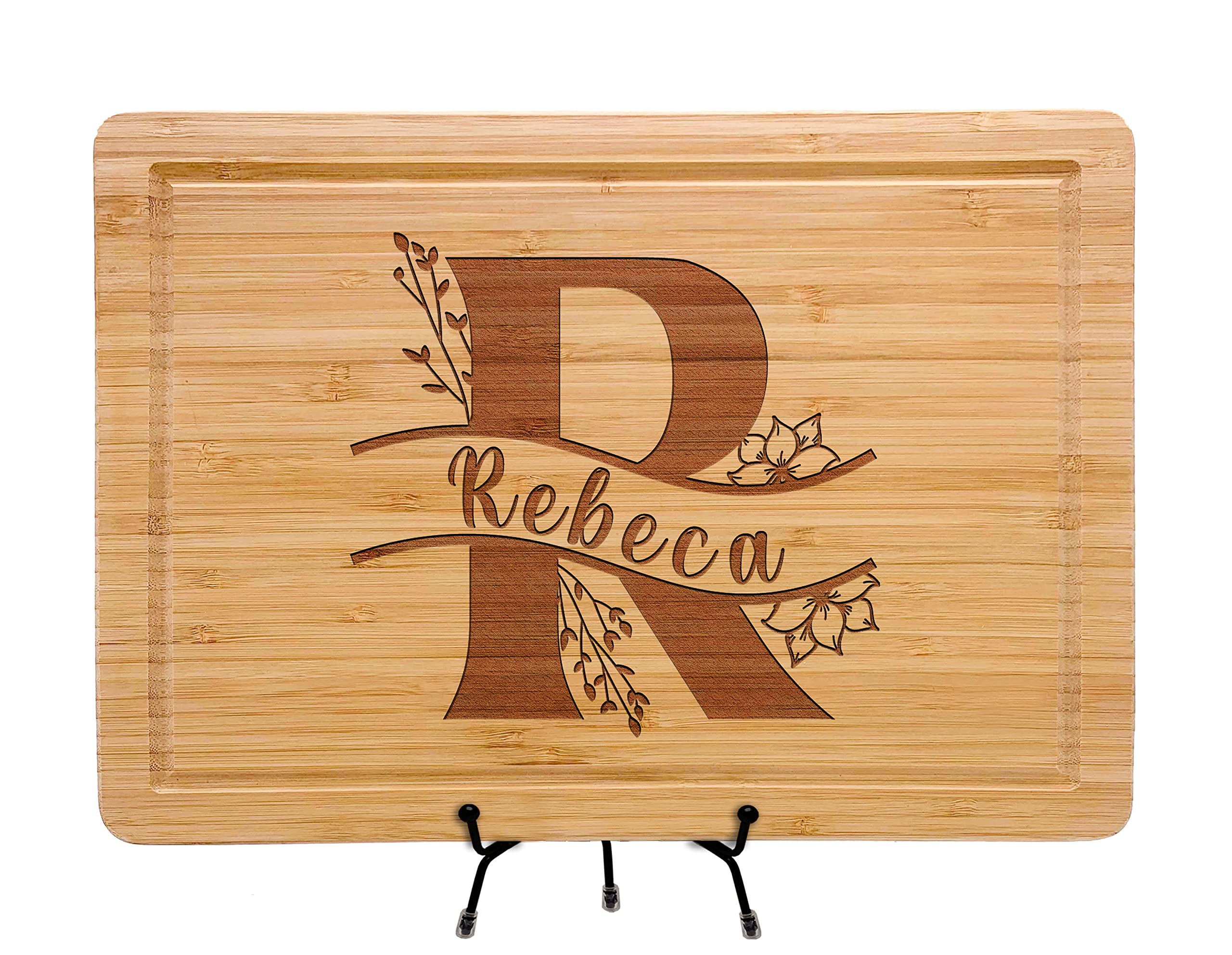 Custom Monogrammed Gifts for Christmas, Personalized Cutting Board, Charcuterie Board, Letter A-Z Engraved, Special Gift for Women, Men, Her, Him, Monogram Letters for Mom, Grandma, Made in USA